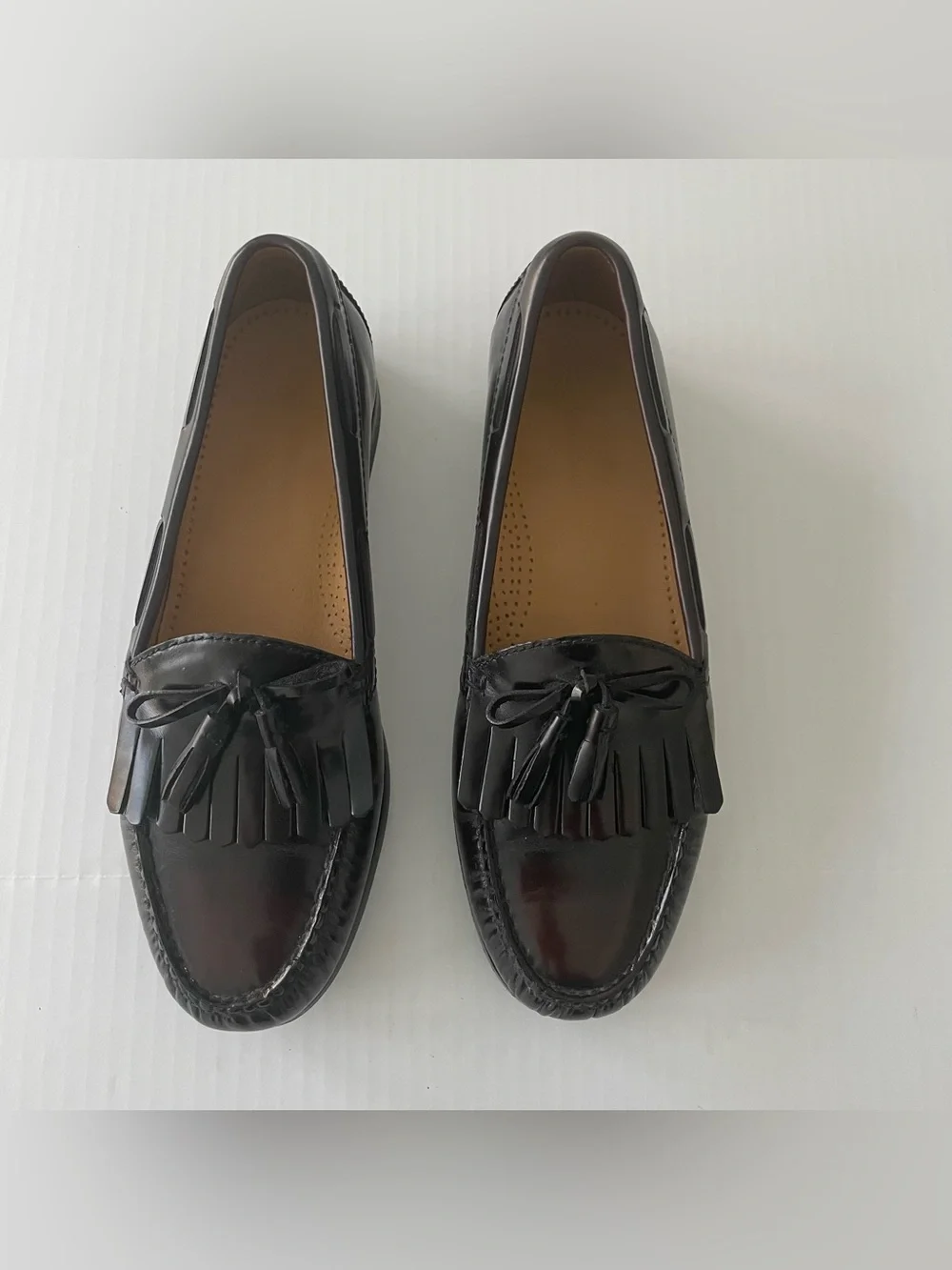 Cole Haan Men's Pinch Tassel Loafers Burgundy Leather Slip On Size 9D C02692